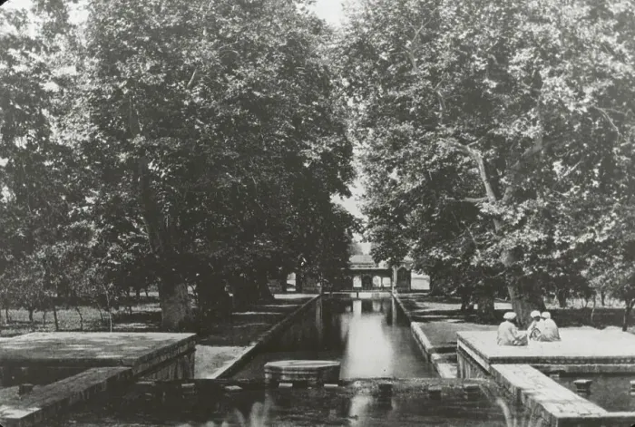 Framed Print : Reproduction of a book illustration showing Shalimar Bagh (gardens), nr. Srinagar, Kashmir, c1925. Creator: Frances Benjamin Johnston Framed Print : Reproduction of a book illustration showing Shalimar Bagh (gardens), nr. Srinagar, Kashmir, c1925. Creator: Frances Benjamin Johnston