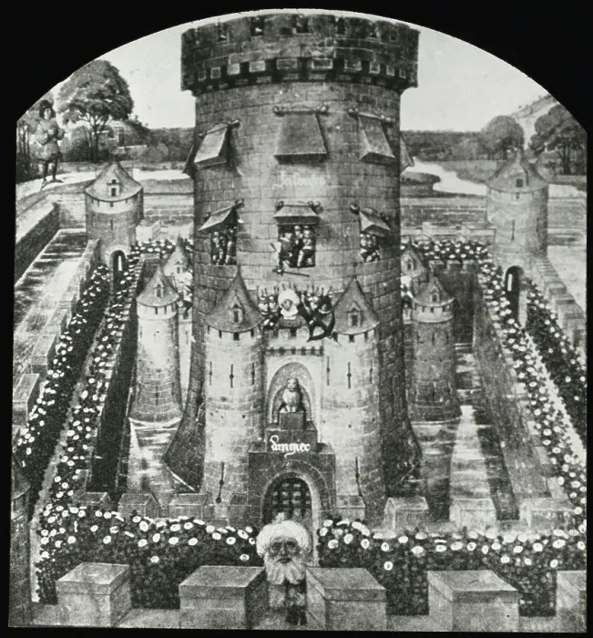 Framed Print : Reproduction of illustration showing Louvre Castle of Philip III, between 1915 and 1925. Creator: Frances Benjamin Johnston Framed Print : Reproduction of illustration showing Louvre Castle of Philip III, between 1915 and 1925. Creator: Frances Benjamin Johnston