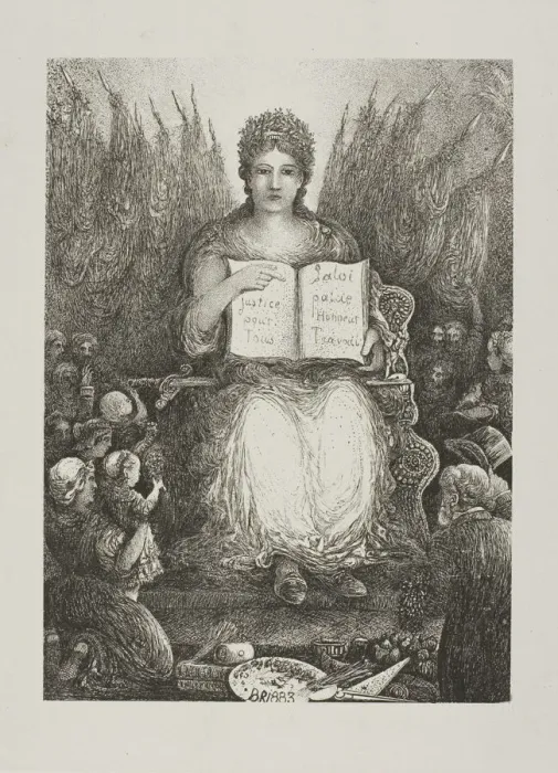 Framed Print : The Republic, 1883. Creator: Rodolphe Bresdin Framed Print : The Republic, 1883. Creator: Rodolphe Bresdin