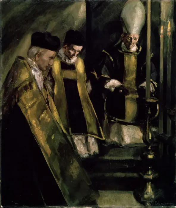 Framed Print : Requiem Mass, 20th century. Creator: Louis Charles Crespin Framed Print : Requiem Mass, 20th century. Creator: Louis Charles Crespin