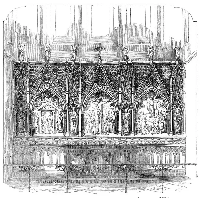 Framed Print : Reredos in the Restored Church of Bedminster, 1856. Creator: Unknown Framed Print : Reredos in the Restored Church of Bedminster, 1856. Creator: Unknown