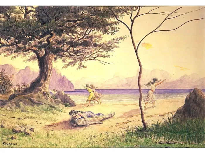 Framed Print : The Rescue, c. 1900. Creator: Louis Michel Eilshemius Framed Print : The Rescue, c. 1900. Creator: Louis Michel Eilshemius
