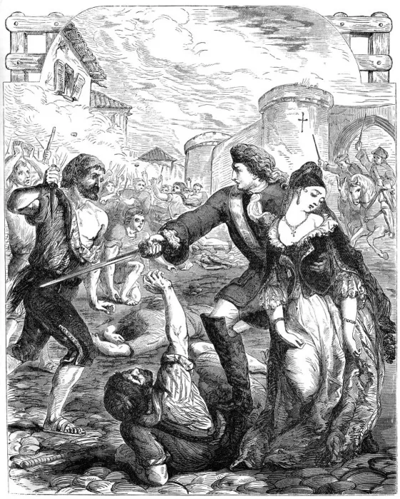 Framed Print : The Rescue of the Duchess of Popoli, 18th century (19th century) Framed Print : The Rescue of the Duchess of Popoli, 18th century (19th century)