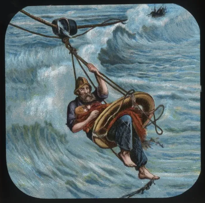Framed Print : To the rescue: the life-buoy, c1900. Creator: Unknown
