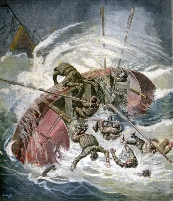Framed Print : Rescue from a shipwreck in a storm off Les Sables-d Olonne, France, 1891. Artist: Henri Meyer Framed Print : Rescue from a shipwreck in a storm off Les Sables-d Olonne, France, 1891. Artist: Henri Meyer