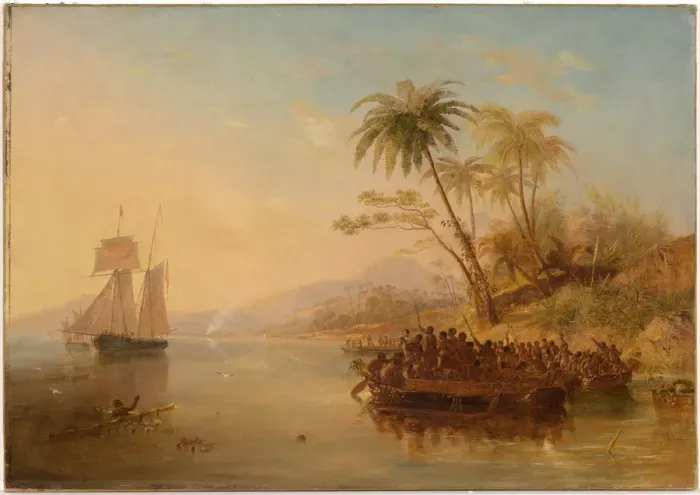 Framed Print : The rescue of William D Oyly, 1841. Artist: Carmichael, John Wilson (1800-1868) Framed Print : The rescue of William D Oyly, 1841. Artist: Carmichael, John Wilson (1800-1868)