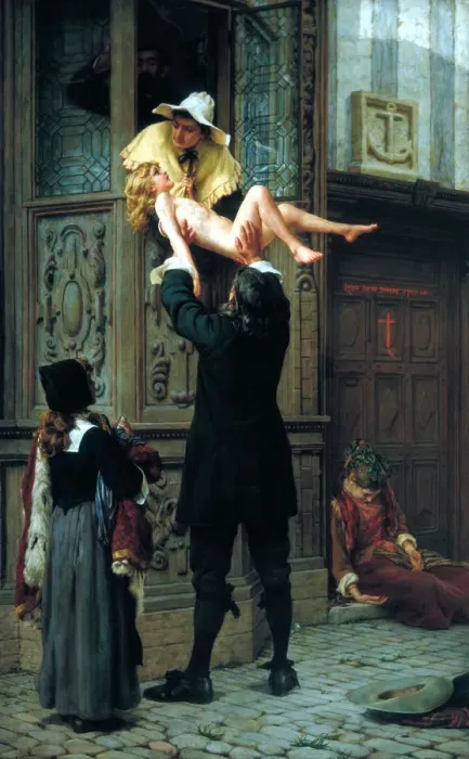 Framed Print : Rescued from the Plague, 1898. Artist: Francis William Topham Framed Print : Rescued from the Plague, 1898. Artist: Francis William Topham