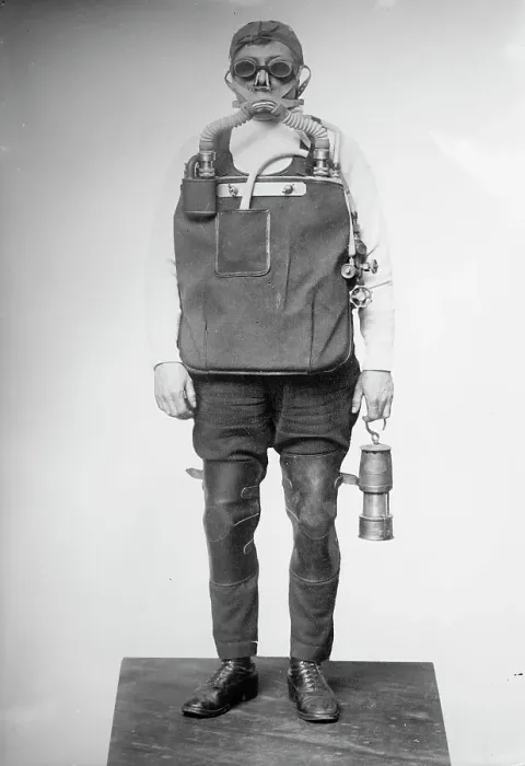 Framed Print : Mine rescuer, between c1910 and c1915. Creator: Bain News Service Framed Print : Mine rescuer, between c1910 and c1915. Creator: Bain News Service