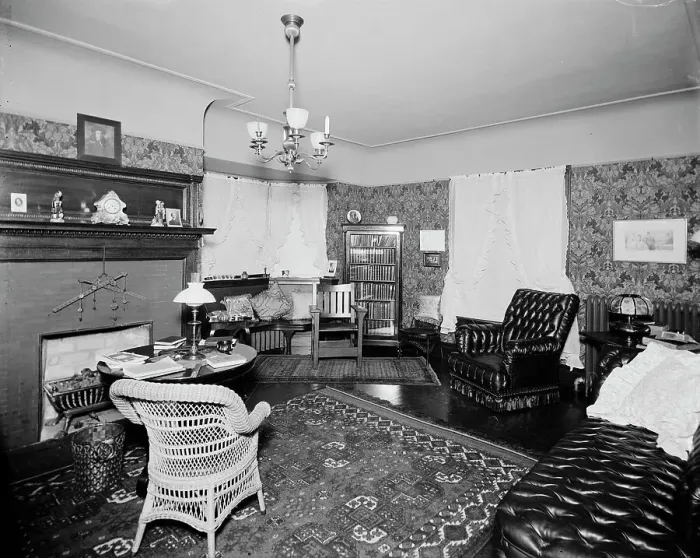 Framed Print : Residence of Albert E. Silk, reception room, Detroit, Mich. between 1900 and 1910. Creator: Unknown Framed Print : Residence of Albert E. Silk, reception room, Detroit, Mich. between 1900 and 1910. Creator: Unknown