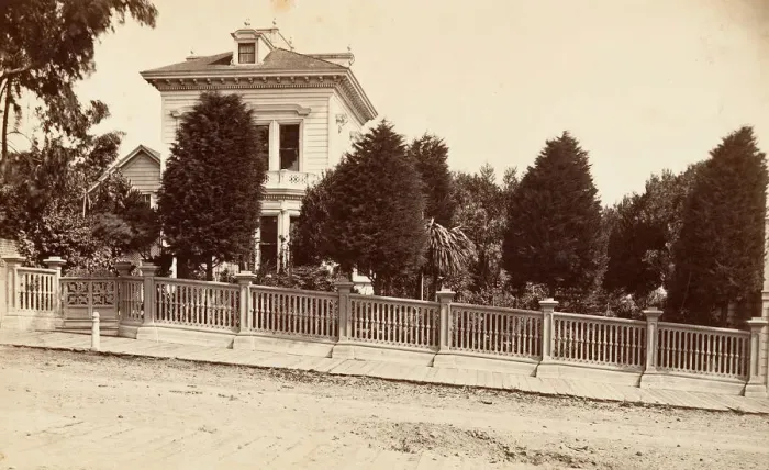 Framed Print : Residence of Charles Bernard. 312 Oak Street, San Francisco, California, ca. 1876