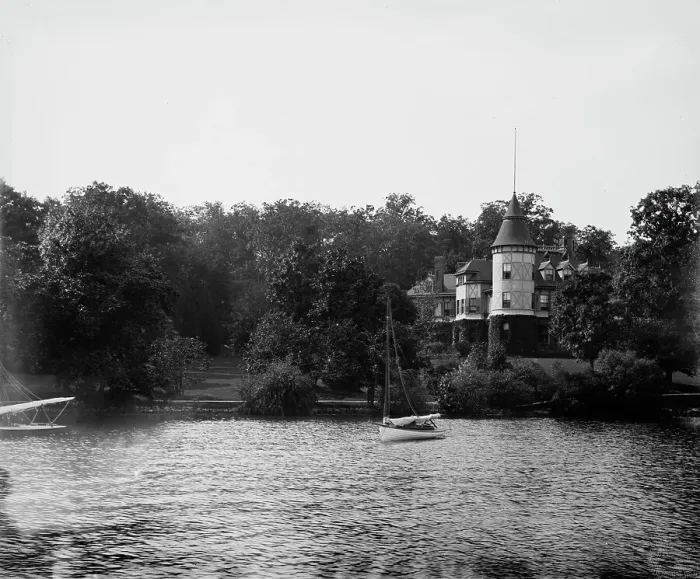 Framed Print : Residence of Mrs. George Sturgis, Lake Geneva, Wis. between 1880 and 1899. Creator: Unknown Framed Print : Residence of Mrs. George Sturgis, Lake Geneva, Wis. between 1880 and 1899. Creator: Unknown