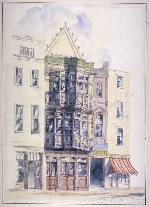 Framed Print : The former residence of Sir Paul Pindar, Bishopsgate, City of London, 1850 Framed Print : The former residence of Sir Paul Pindar, Bishopsgate, City of London, 1850