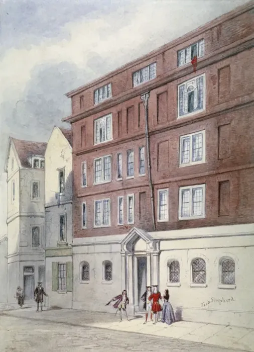 Framed Print : Residence of Titus Oates, Oat Lane, City of London, 1845. Artist Framed Print : Residence of Titus Oates, Oat Lane, City of London, 1845. Artist