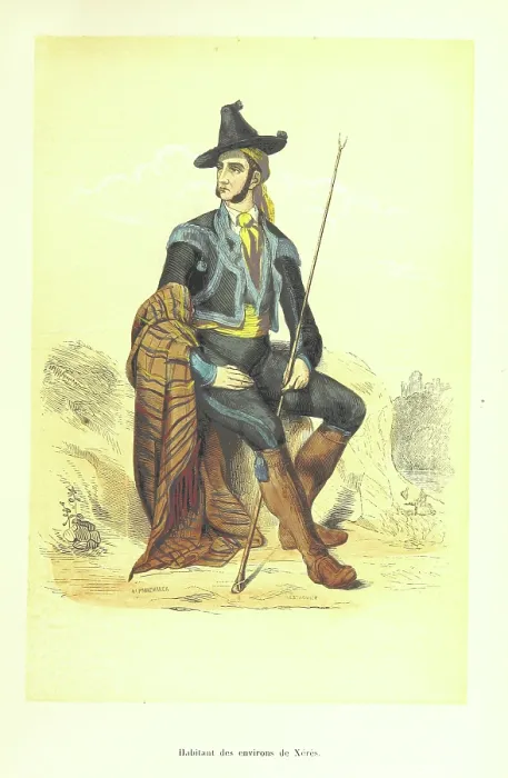 Framed Print : Resident of the area around Jerez, 1848. Creators: Adolphe Francois Pannemaker, Estaquier Framed Print : Resident of the area around Jerez, 1848. Creators: Adolphe Francois Pannemaker, Estaquier