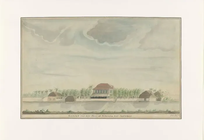 Framed Print : The Residents House at Simpang van Agteren, 1809. Creator: C. Coolen Framed Print : The Residents House at Simpang van Agteren, 1809. Creator: C. Coolen