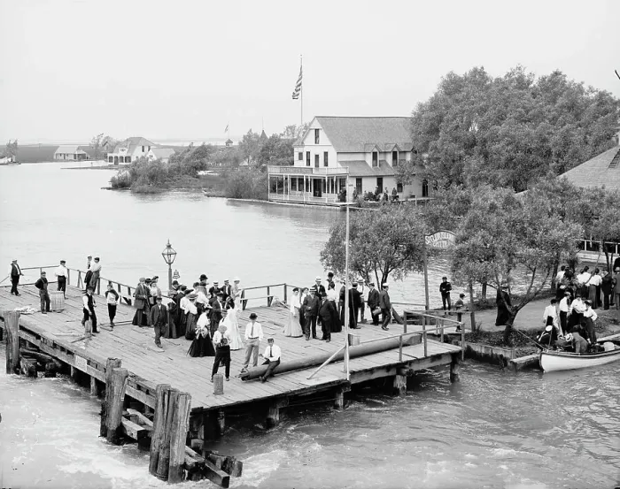 Framed Print : Resort, St. Clair Flats, Mich. A, c1905. Creator: Unknown Framed Print : Resort, St. Clair Flats, Mich. A, c1905. Creator: Unknown