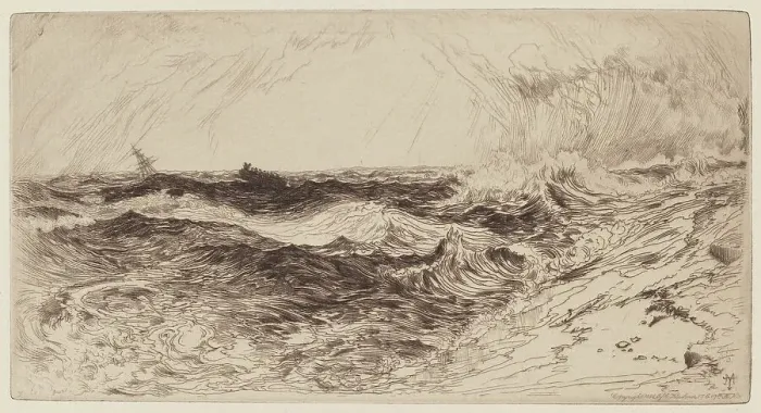 Framed Print : The Resounding Sea, 1880. Creator: Thomas Moran Framed Print : The Resounding Sea, 1880. Creator: Thomas Moran