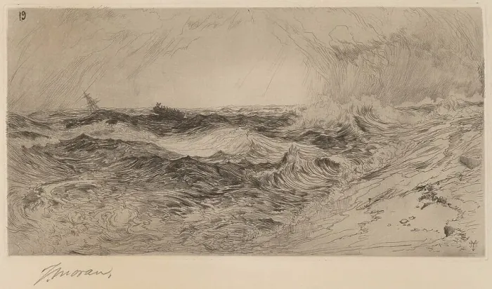 Framed Print : The Resounding Sea, 1880. Creator: Thomas Moran Framed Print : The Resounding Sea, 1880. Creator: Thomas Moran