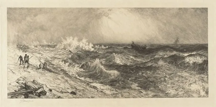 Framed Print : The Much Resounding Sea, 1886. Creator: Thomas Moran Framed Print : The Much Resounding Sea, 1886. Creator: Thomas Moran