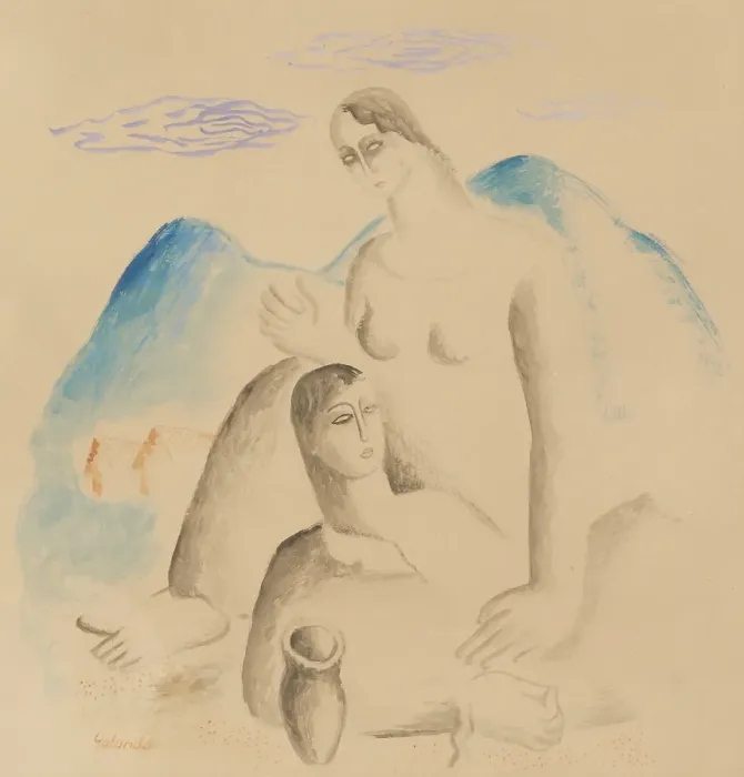 Framed Print : Rest, 1930. Creator: Mikulas Galanda Framed Print : Rest, 1930. Creator: Mikulas Galanda