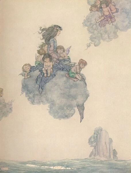 With The Rest of Her Children of Air, Soared High Above the Rosy Cloud, c1930. Artist: W Heath Robinson