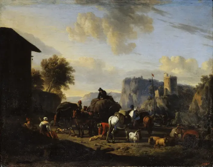 Framed Print : The Rest of the Convoy, 17th century. Artist: Nicolaes Berchem Framed Print : The Rest of the Convoy, 17th century. Artist: Nicolaes Berchem