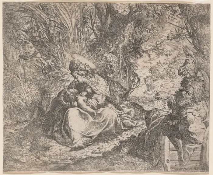 Framed Print : The Rest on the Flight into Egypt, 1587-1590. Creator: Camillo Procaccini (Italian, 1546-1629) Framed Print : The Rest on the Flight into Egypt, 1587-1590. Creator: Camillo Procaccini (Italian, 1546-1629)