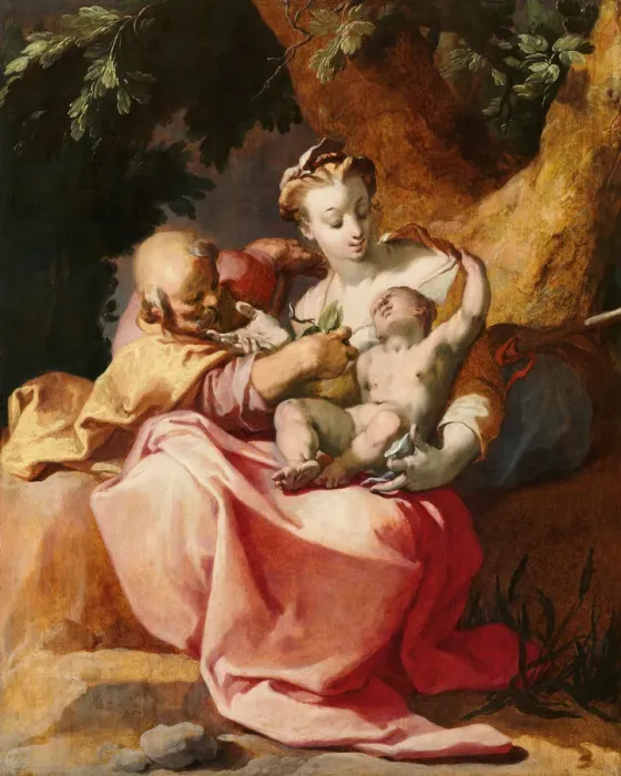 Framed Print : The Rest on the Flight into Egypt, 1592. Creator: Bloemaert, Abraham (1566-1651) Framed Print : The Rest on the Flight into Egypt, 1592. Creator: Bloemaert, Abraham (1566-1651)