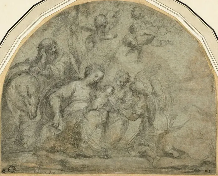 Framed Print : Rest on the Flight into Egypt, 1657. Creator: Francesco Albani Framed Print : Rest on the Flight into Egypt, 1657. Creator: Francesco Albani