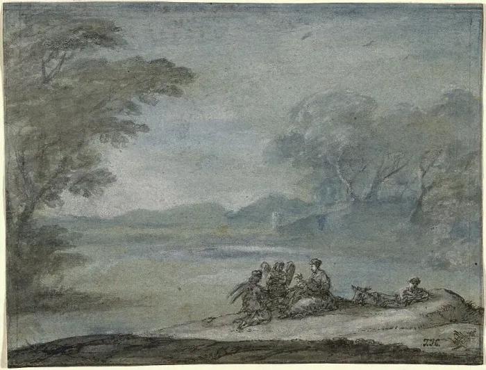 Framed Print : The Rest on the Flight into Egypt, 1682. Creator: Claude Lorrain Framed Print : The Rest on the Flight into Egypt, 1682. Creator: Claude Lorrain