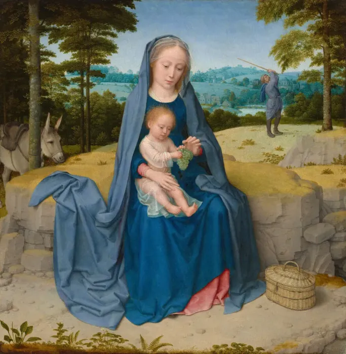 Framed Print : The Rest on the Flight into Egypt, c. 1510. Creator: Gerard David Framed Print : The Rest on the Flight into Egypt, c. 1510. Creator: Gerard David
