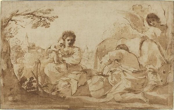 The Rest on the Flight into Egypt, c. 1626. Creator: Guercino