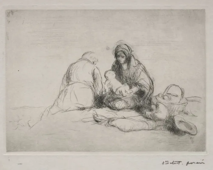 Framed Print : Rest on the Flight into Egypt. Creator: Jean Louis Forain (French, 1852-1931) Framed Print : Rest on the Flight into Egypt. Creator: Jean Louis Forain (French, 1852-1931)