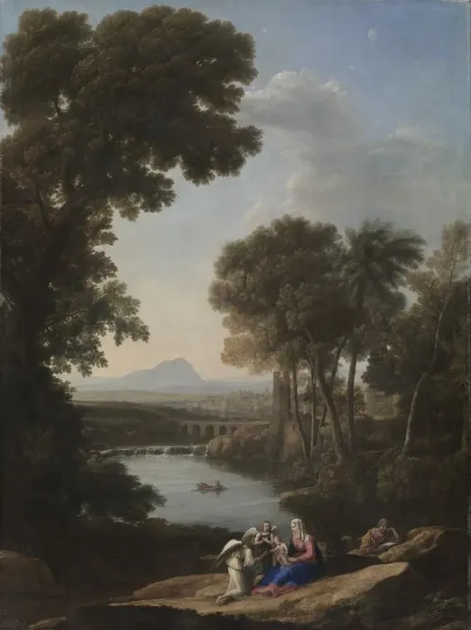 Framed Print : Rest on the Flight into Egypt, early 1640s. Creator: Claude Lorrain (French, 1604-1682) Framed Print : Rest on the Flight into Egypt, early 1640s. Creator: Claude Lorrain (French, 1604-1682)
