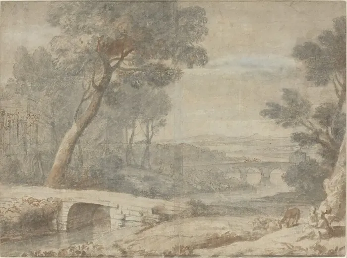 Framed Print : The Rest on the Flight into Egypt, late 17th century. Creator: Claude Lorrain