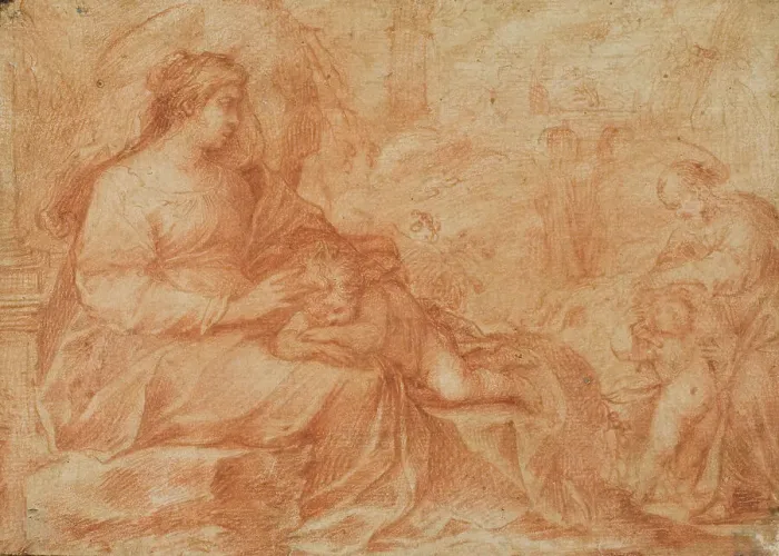 Framed Print : Rest on the Flight Into Egypt, n.d. Creator: Giulio Cesare Procaccini Framed Print : Rest on the Flight Into Egypt, n.d. Creator: Giulio Cesare Procaccini