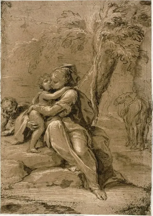 Framed Print : Rest on the Flight into Egypt, n.d. Creator: Sigismondo Caula Framed Print : Rest on the Flight into Egypt, n.d. Creator: Sigismondo Caula