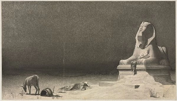 The Rest on the Flight into Egypt (recto); Sketch of a Sphinx [?] (verso), c. 1879-80