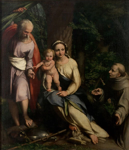 The Rest on the Flight into Egypt with Saint Francis of Assisi, c. 1520. Creator