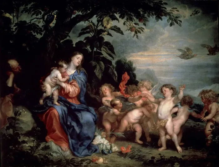 Framed Print : Rest on the Flight into Egypt (Virgin with Partridges), c1629-1630. Artist: Anthony van Dyck Framed Print : Rest on the Flight into Egypt (Virgin with Partridges), c1629-1630. Artist: Anthony van Dyck