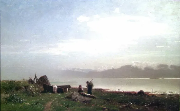 Framed Print : A Rest in the Heat of Summer, 1871. Creator: Georg Anton Rasmussen Framed Print : A Rest in the Heat of Summer, 1871. Creator: Georg Anton Rasmussen
