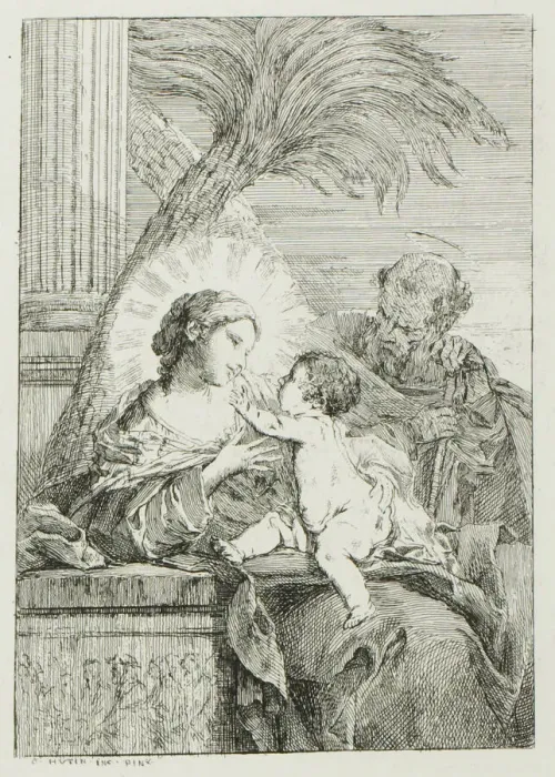 Framed Print : Rest of the Holy Family in Egypt, 1764. Creator: Charles Hutin Framed Print : Rest of the Holy Family in Egypt, 1764. Creator: Charles Hutin