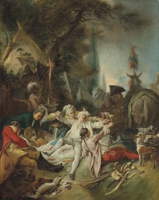 Framed Print : Rest on the hunt. Creator: Boucher, Francois (1703-1770) Framed Print : Rest on the hunt. Creator: Boucher, Francois (1703-1770)