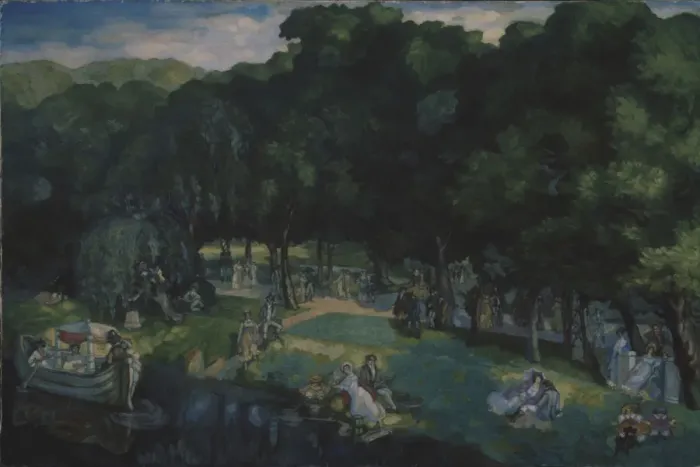 Framed Print : The Rest in the Michael Park. Artist: Sudeykin, Sergei Yurievich (1882-1946) Framed Print : The Rest in the Michael Park. Artist: Sudeykin, Sergei Yurievich (1882-1946)