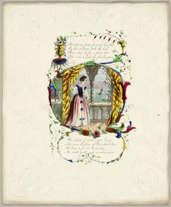 Framed Print : My Rest, My Peace of Mind Has Fled (Valentine), c. 1840. Creator: George Kershaw Framed Print : My Rest, My Peace of Mind Has Fled (Valentine), c. 1840. Creator: George Kershaw