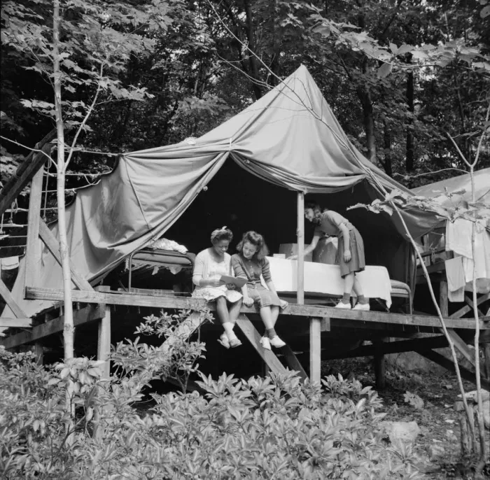 Framed Print : Rest period at Camp Gaylord White, Arden, New York, 1943. Creator: Gordon Parks Framed Print : Rest period at Camp Gaylord White, Arden, New York, 1943. Creator: Gordon Parks