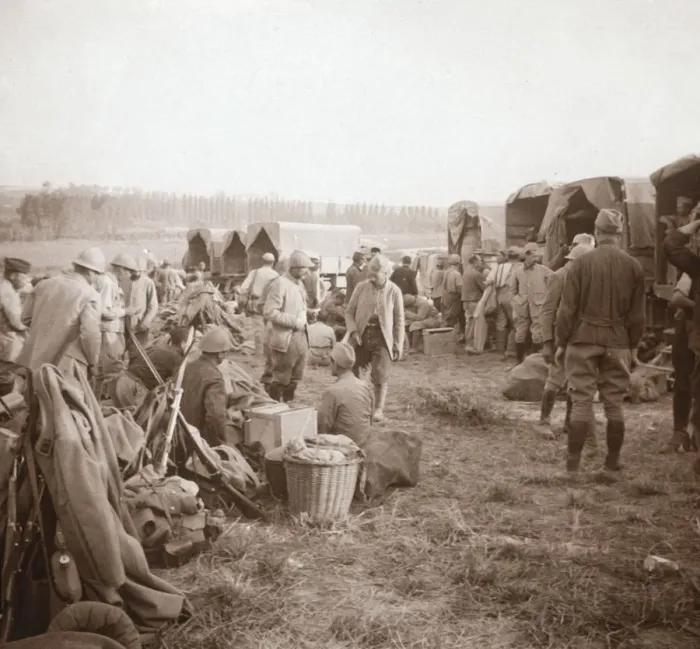 Framed Print : Rest-stop, Genicourt, northern France, c1914-c1918 Framed Print : Rest-stop, Genicourt, northern France, c1914-c1918