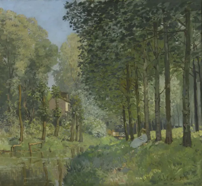 Framed Print : Rest along the Stream. Edge of the Wood, ca 1878. Artist: Sisley, Alfred (1839-1899) Framed Print : Rest along the Stream. Edge of the Wood, ca 1878. Artist: Sisley, Alfred (1839-1899)