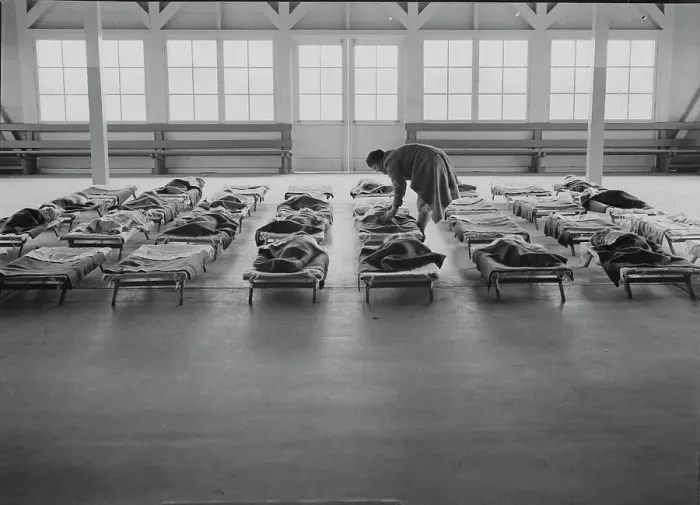 Framed Print : Rest time in nursery school for migrant children at Shafter Camp, California, 1939. Creator: Dorothea Lange Framed Print : Rest time in nursery school for migrant children at Shafter Camp, California, 1939. Creator: Dorothea Lange