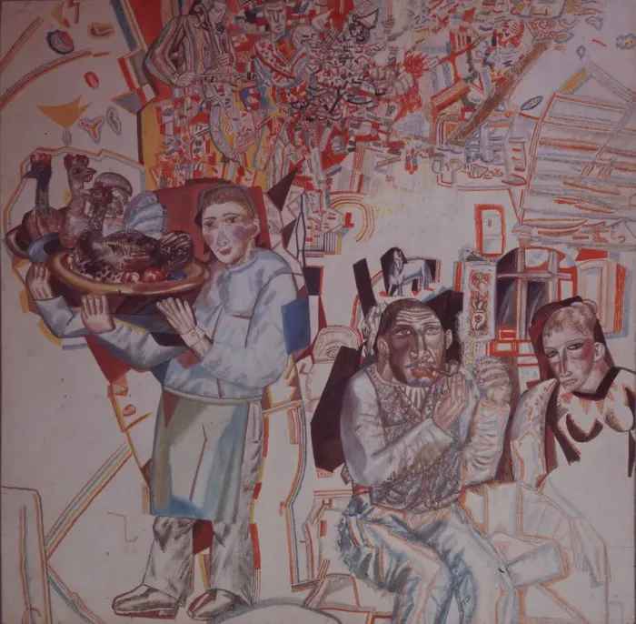 Framed Print : Restaurant. Artist: Filonov, Pavel Nikolayevich (1883-1941) Framed Print : Restaurant. Artist: Filonov, Pavel Nikolayevich (1883-1941)